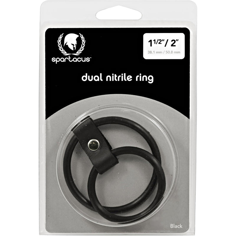 Spartacus Nitrile Dual Cock Ring - Black