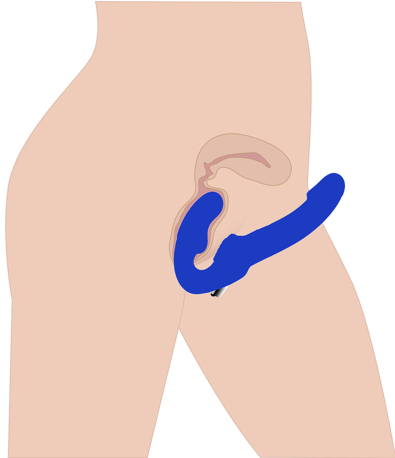 XR Brands Revolver II Vibrating Strapless Strap on Dildo - Blue
