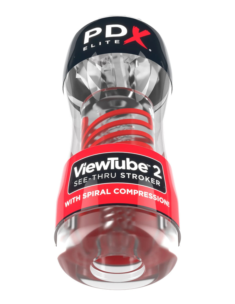 Pipedream PDX Elite Viewtube 2 Stroker - Clear - Stroker Masturbator - Canister Masturbation Cup