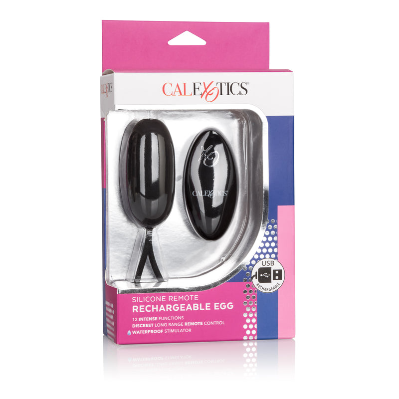CalExotics Silicone Remote Rechargeable Egg - Black