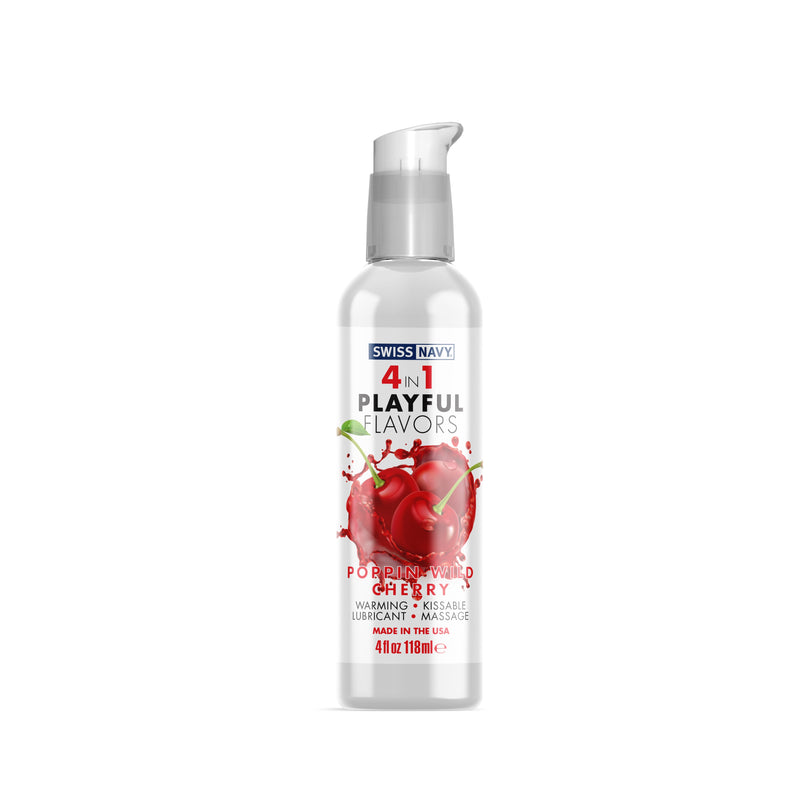M.D. Science Lab Swiss Navy 4-in-1 Playful Flavors - Pop'n Wild Cherry - 4 Fl. Oz.
