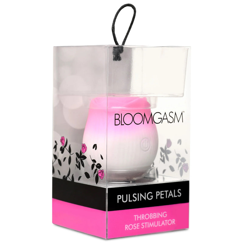 XR Brands Pulsing Petals Throbbing Rose Stimulator - Pink