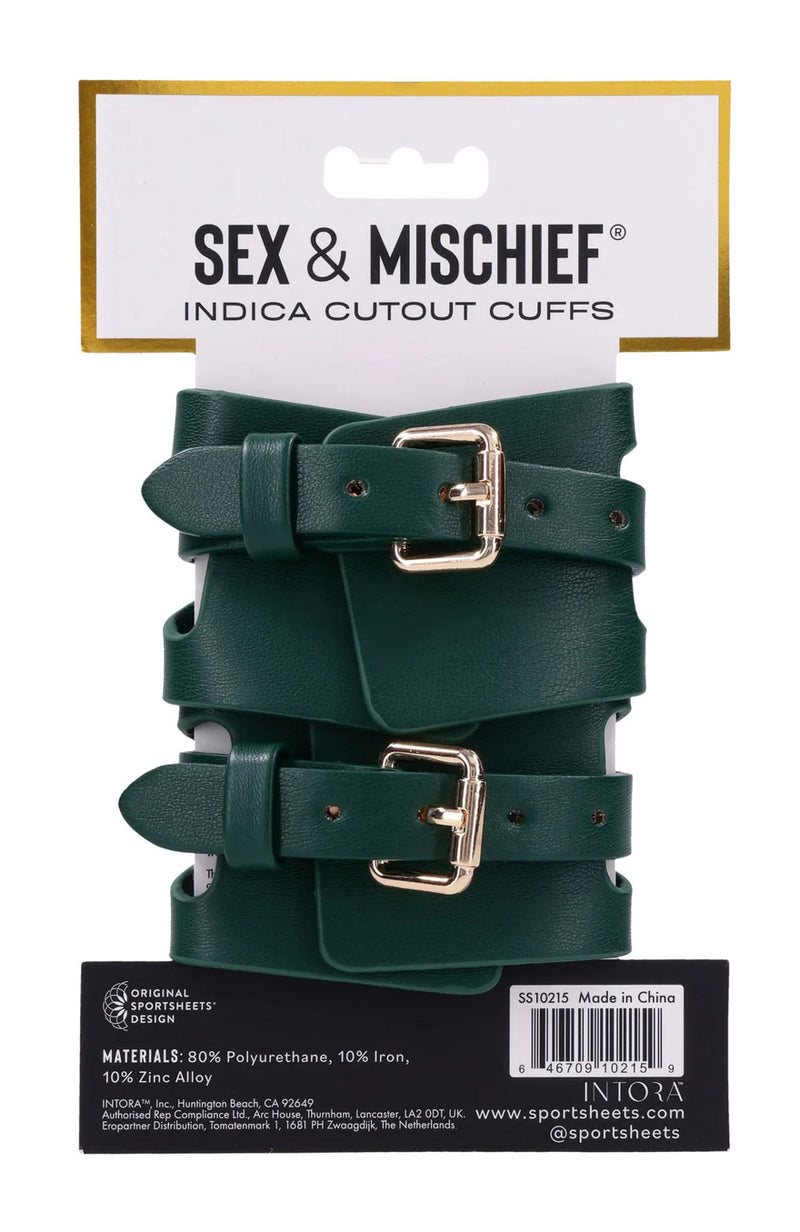 Sportsheets Indica Cutout Cuffs - Green