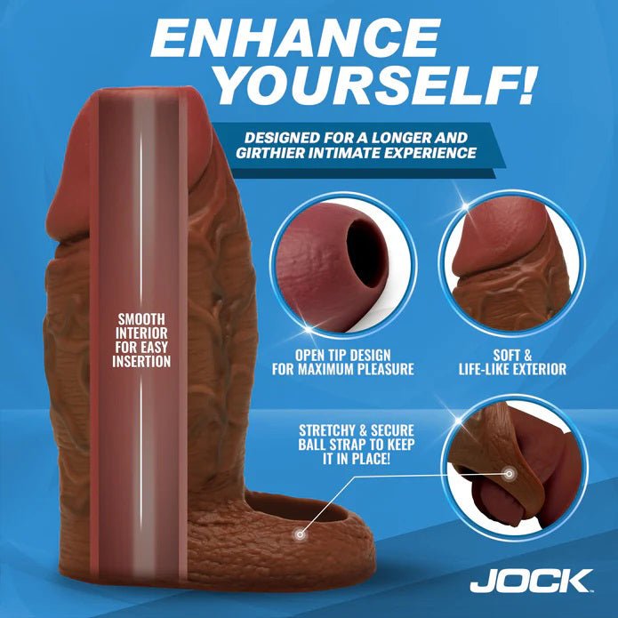 Curve Toys Jock Silicone Penis Extension Sleeve - Dark
