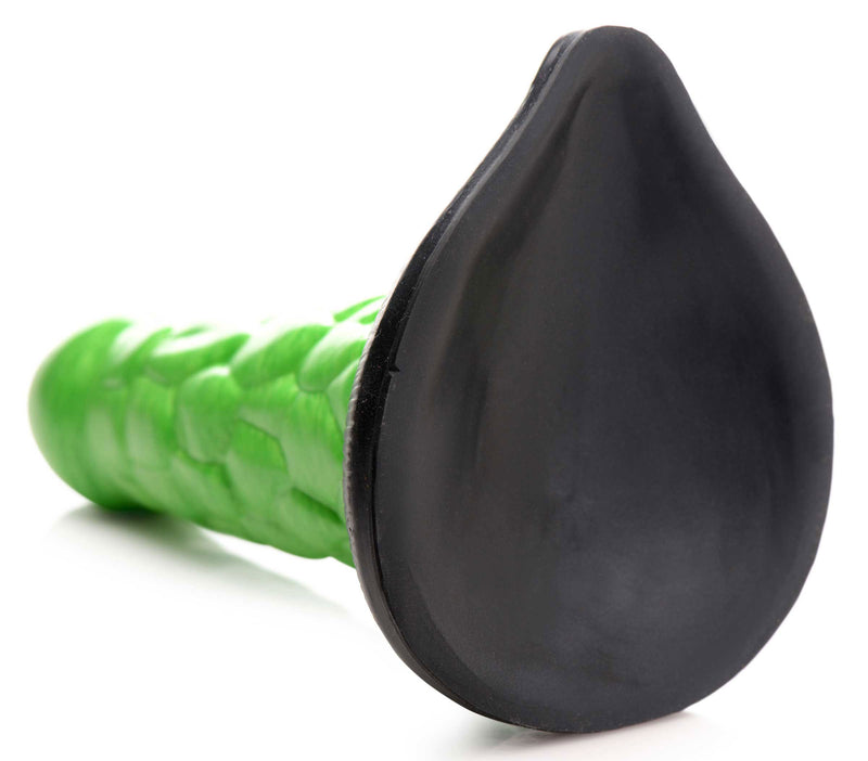 XR Brands Radioactive Reptile Thick Scaly Silicone Dildo - Green