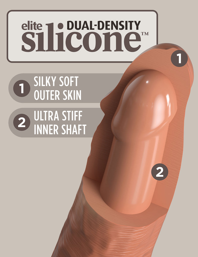 Pipedream King Cock Elite Comfy Silicone Body Dock Kit - Harness and 7 Inch Dildo - Tan