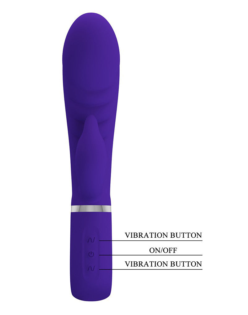 Pretty Love Prescott Super Soft Rabbit Silicone Vibrator - Purple