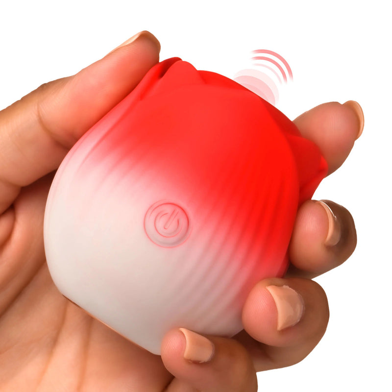 XR Brands Pulsing Petals Throbbing Rose Stimulator - Red