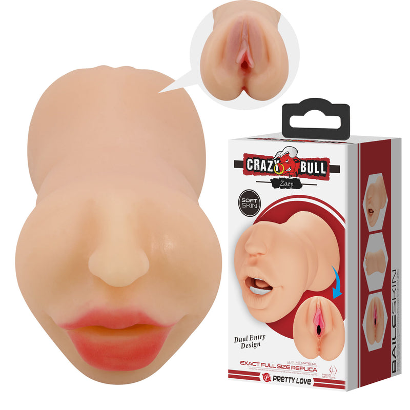 Pretty Love Zoey Mouth Masturbator Sleeve - Light - Stroker Masturbator - Realistic Pocket Pussy