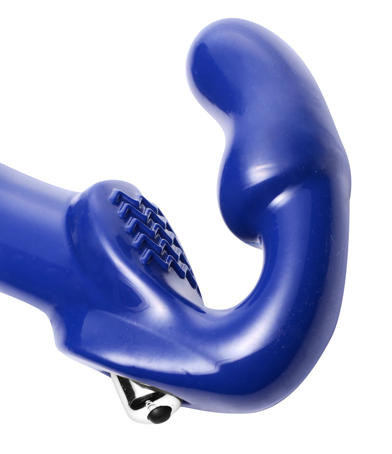 XR Brands Revolver II Vibrating Strapless Strap on Dildo - Blue