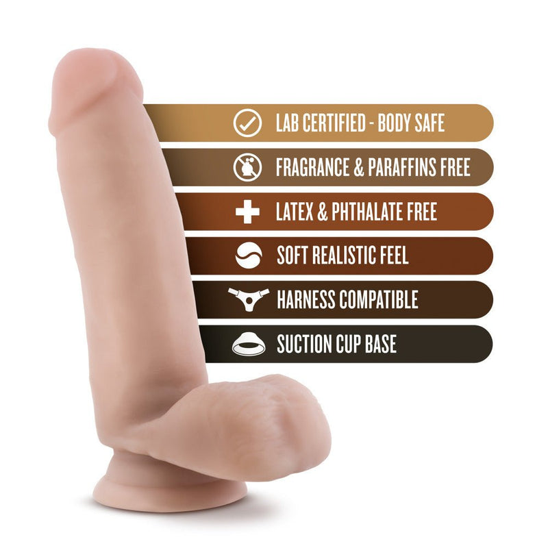 Coverboy The Surfer Dude Realistic Beige 7-Inch Long Dildo With Balls & Suction Cup Base