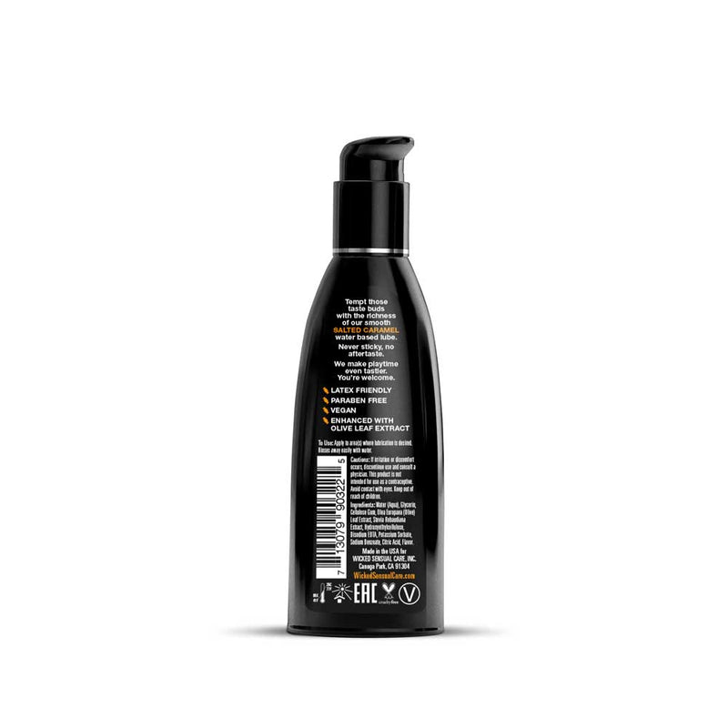 Wicked Sensual Care Aqua Salted Caramel Flavored Water Based Intimate Lubricant - 2 Fl. Oz.