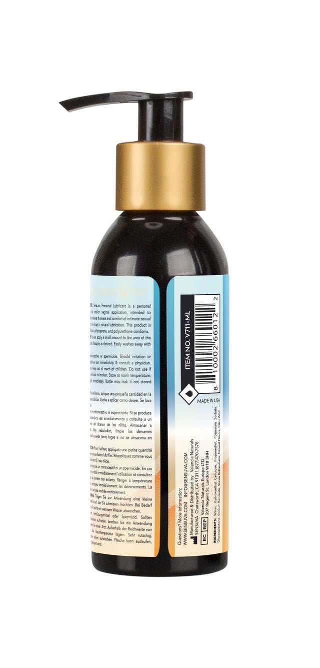 Sensuva Natural Water-Based Personal Lubricant - Orange Creamsicle 4 Fl. Oz. (125ml) Bottle