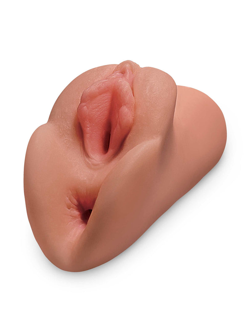 Pipedream Perfect Pussy Double Stroker - Tan - Stroker Masturbator - Realistic Pocket Pussy
