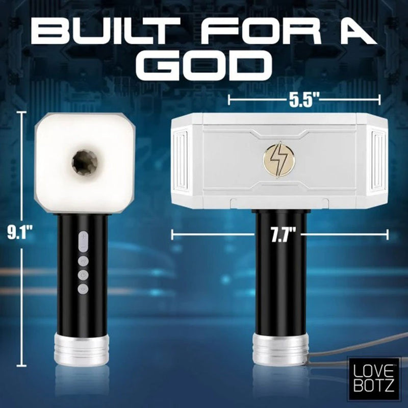 XR Brands Thunder Stroker Sucking Masturbator - Silver - Automatic Stroker Masturbator - Canister Masturbation Cup