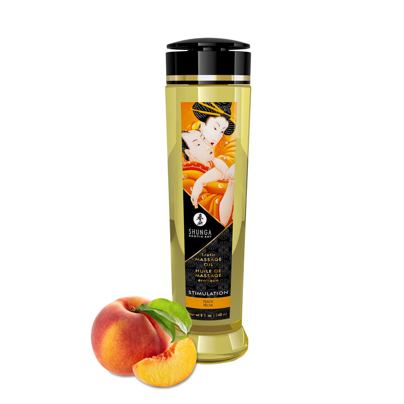Shunga Massage Oils - Stimulation - 8 Fl. Oz. Peach