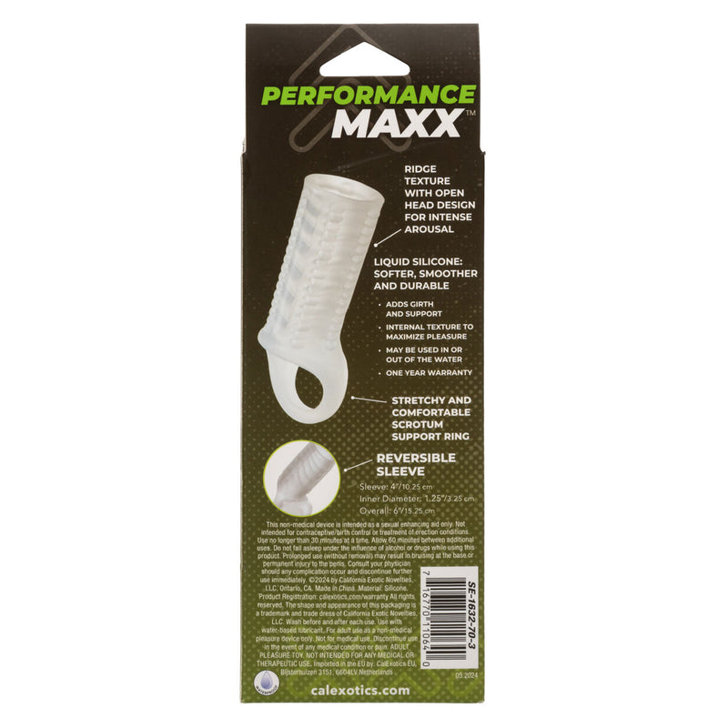 CalExotics Performance Maxx Liquid Silicone Reversible Sleeve - Clear