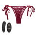 "Remote Control Lace Thong Set - Burgundy SE0077873"