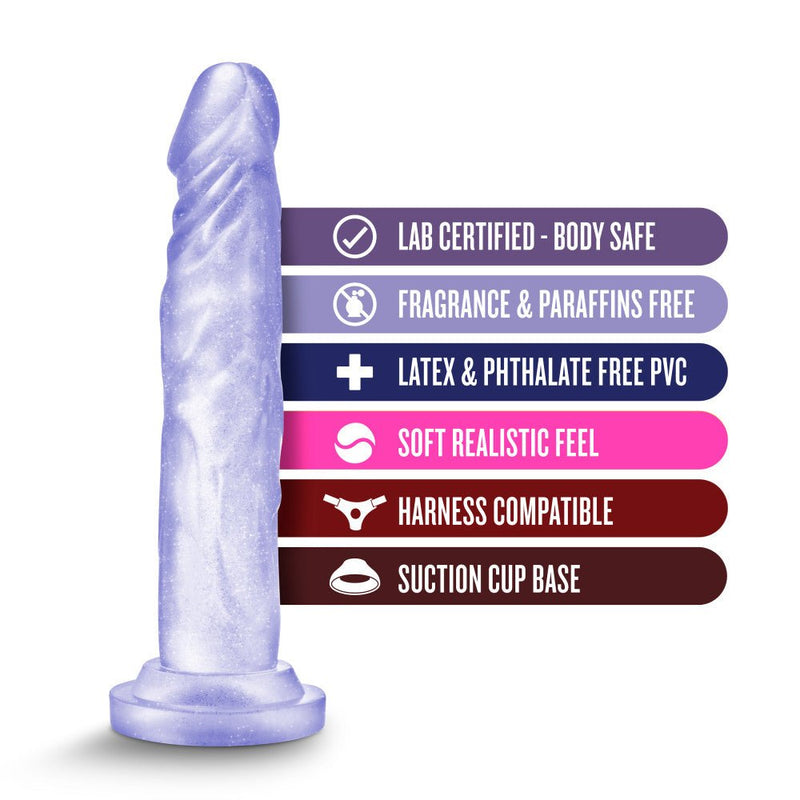 B Yours Sweet N' Hard 5 Realistic Clear 7.5-Inch Long Dildo With Suction Cup Base