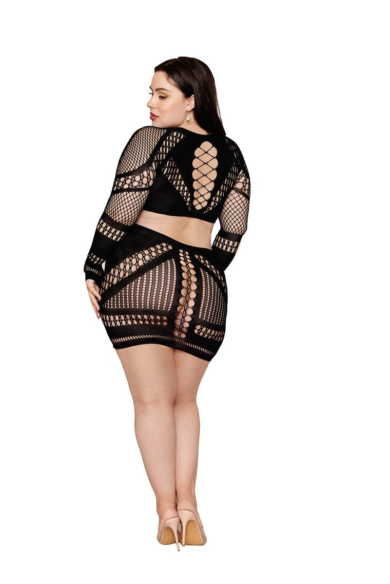 Dreamgirl Chemise Dmnd - Queen Size - Black