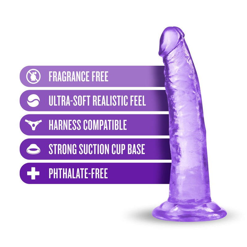 B Yours Plus Lust Thrust Realistic G-Spot Purple 7.5-Inch Long Dildo With Suction Cup Base