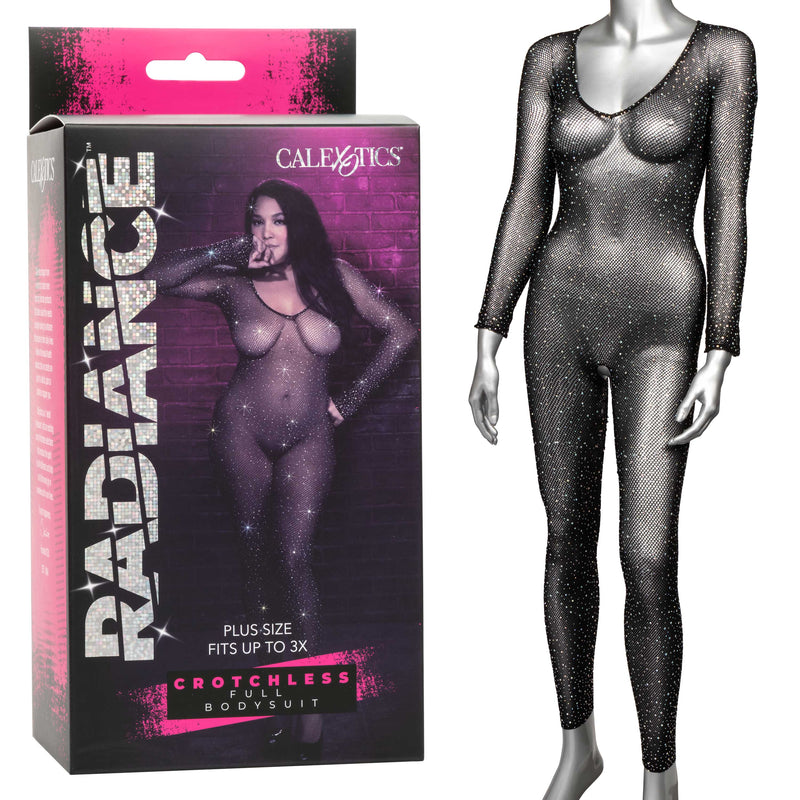 CalExotics Radiance Crotchless Full Body Suit - Queen - Black