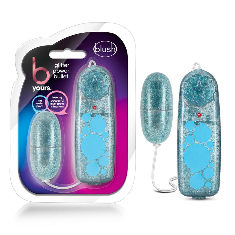 B Yours Glitter Power Bullet Blue 2.25-Inch Vibrating Bullet