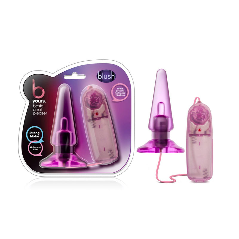 B Yours Basic Pleaser Remote-Control Pink 4-Inch Vibrating Anal Plug