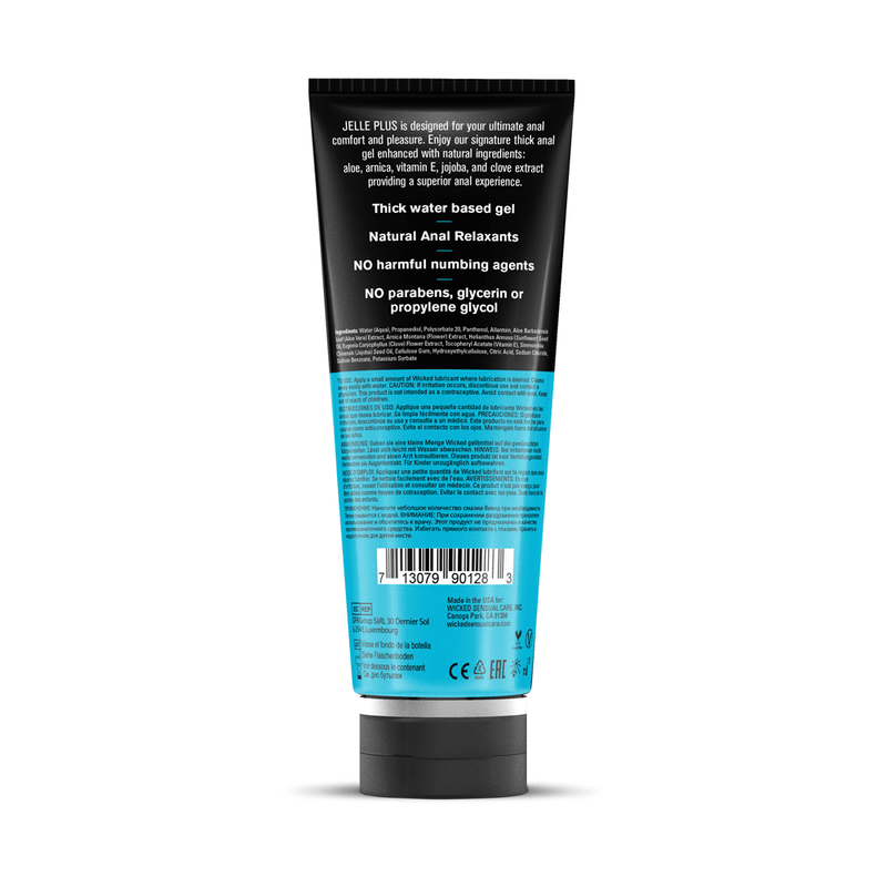 Wicked Sensual Care Aqua Jelle Plus - Anal Lubricant With Relaxants 8 Oz