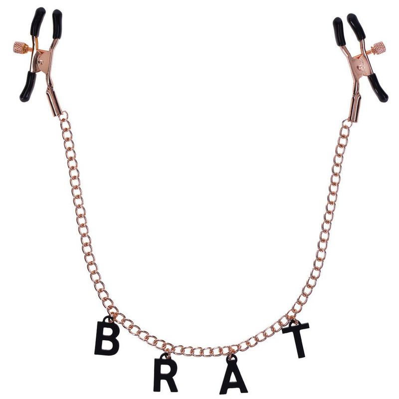 Sportsheets Brat Charmed Nipple Clamps - Rose Gold