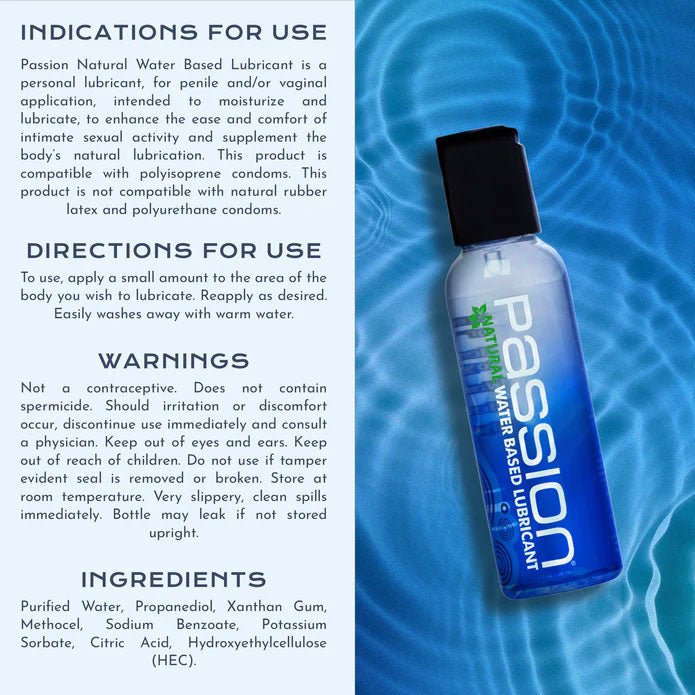 XR Brands Passion Natural Water Based Lubricant 2 Oz