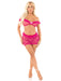 "Magenta 2pc Bow Net Ruffle Bra Top and - and Mini Skirt - Os LA-81671MGTAOS"