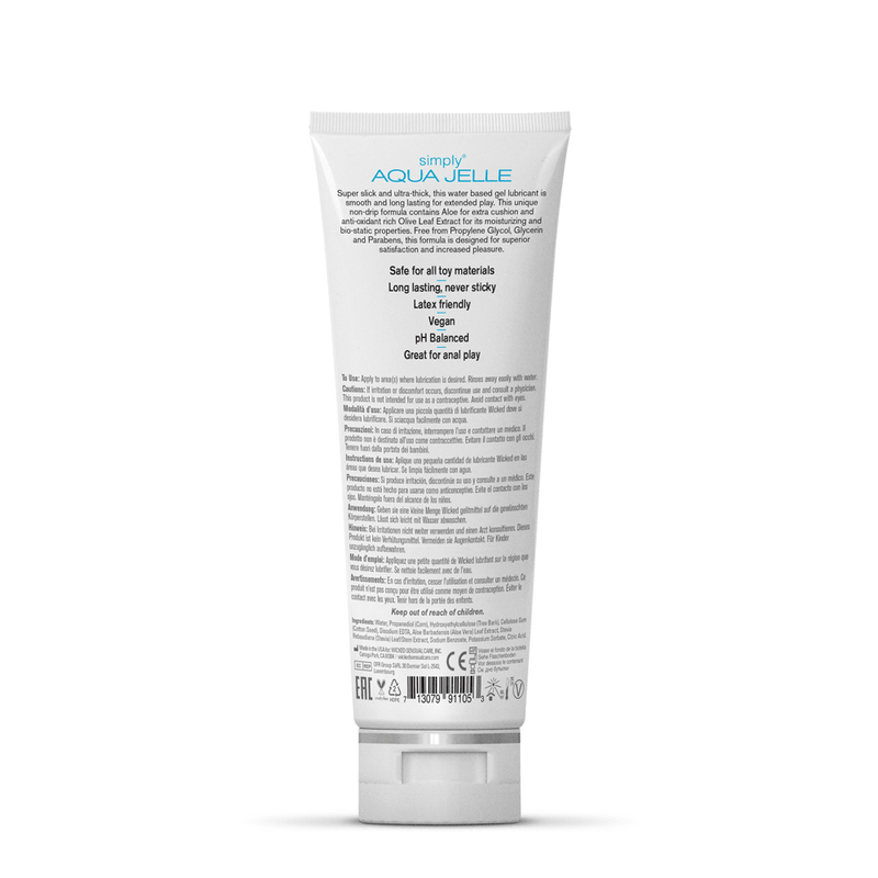 Wicked Sensual Care Simply Aqua Jelle Fragrance Free Lubricant - 4 Fl. Oz.