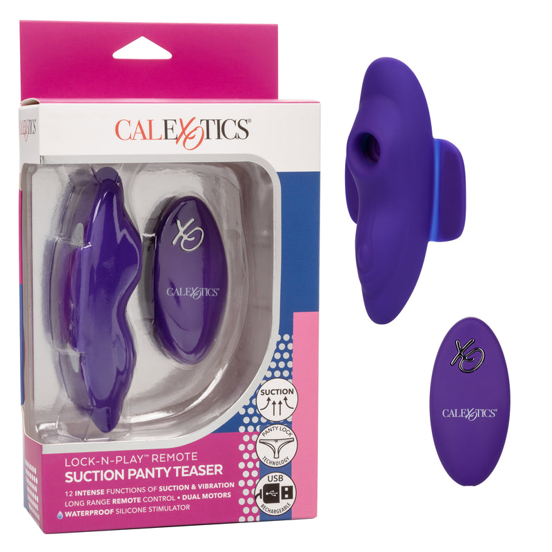 CalExotics Lock-N-Play Remote Suction Panty Teaser - Purple