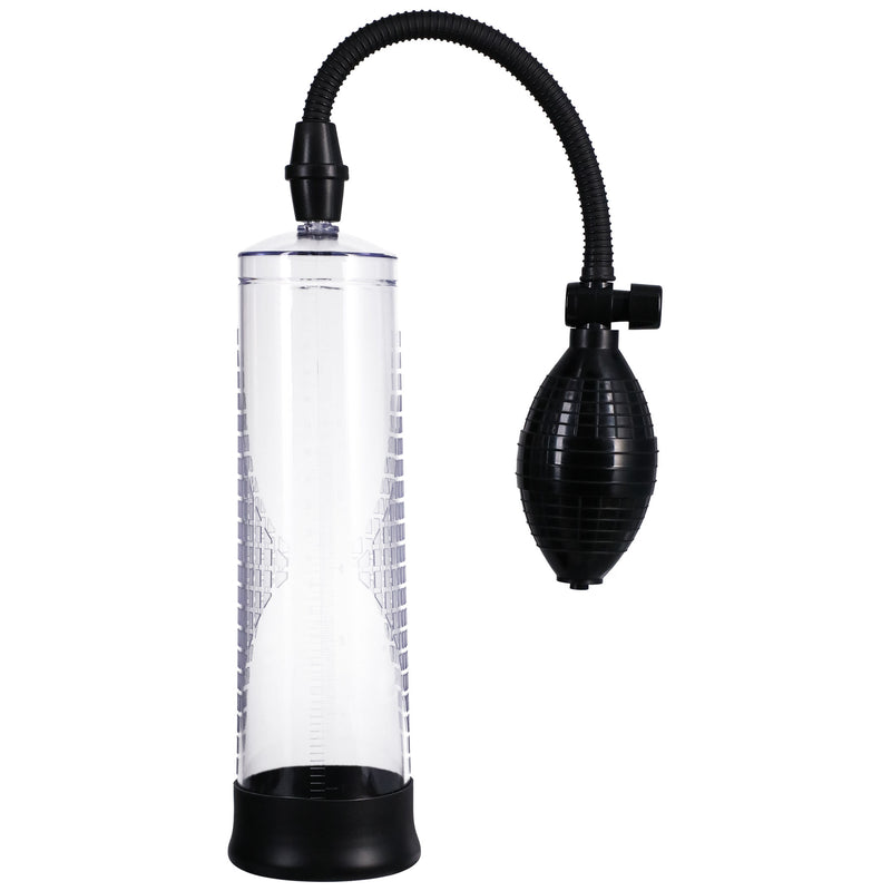 Doc Johnson Rock Solid - Classic Penis Pump - Black/Clear - Penis Pump - With Squeeze Ball Handle