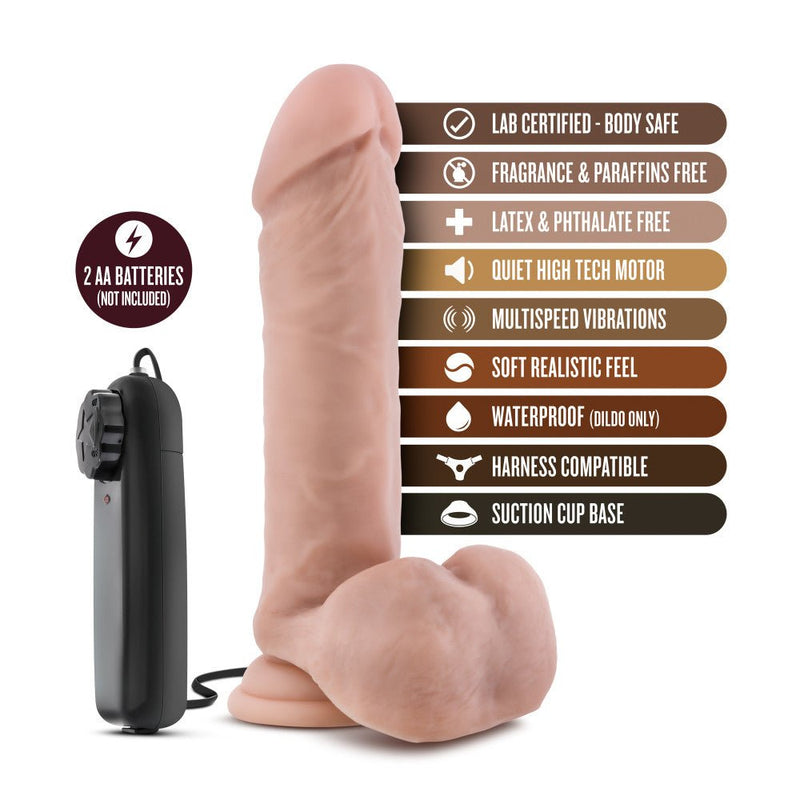 Coverboy The Goalie Realistic Vanilla 8-Inch Long Remote Control Vibrating Dildo With Suction Cup Base