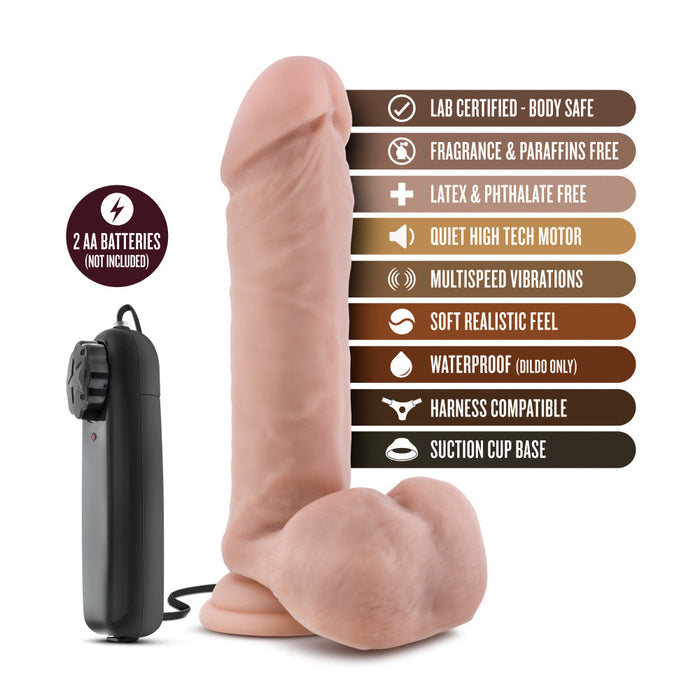 Coverboy The Goalie Realistic Vanilla 8-Inch Long Remote Control Vibrating Dildo With Suction Cup Base