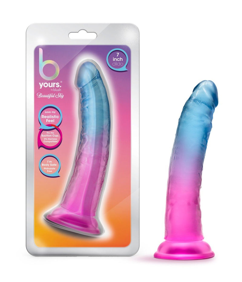 B Yours Beautiful Sky Realistic Sunset 7.5-Inch Long Dildo With Suction Cup Base