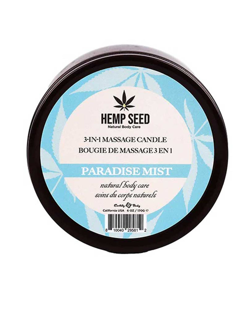 Earthly Body Hemp Seed 3-in-1 Massage Candle - Paradise Mist 6 Oz