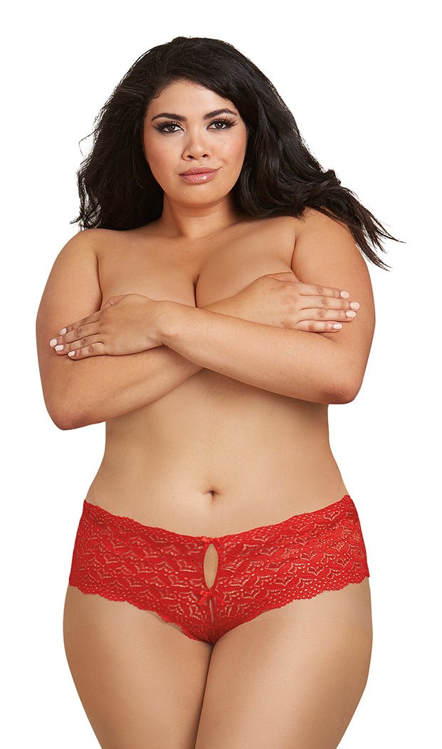 Dreamgirl Open Back Panty - Red - 1x