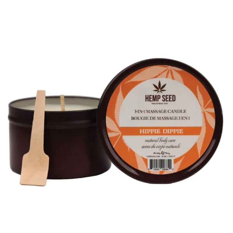 Earthly Body Hemp Seed 3-in-1 Massage Candle - Hippie Dippie 6oz