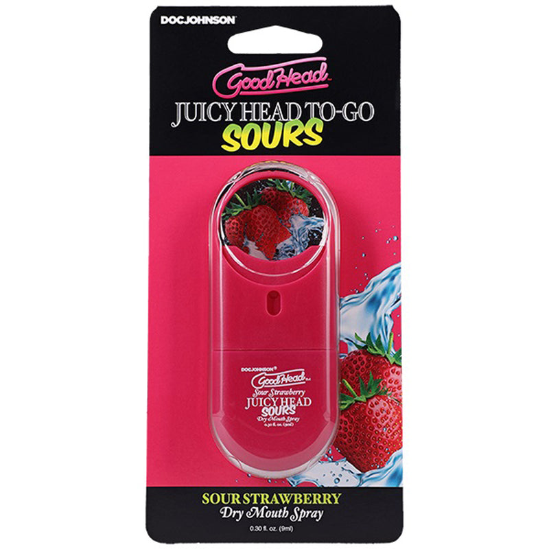Doc Johnson Goodhead Juicyhead Dry Mouth Spray to Go - Sour Strawberry .30 Oz
