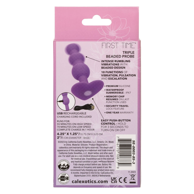 CalExotics First Time Triple Beaded Probe - Purple