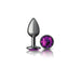 "Purple Round Gem Gunmetal Metal Plug - Sm VB-CC9123"