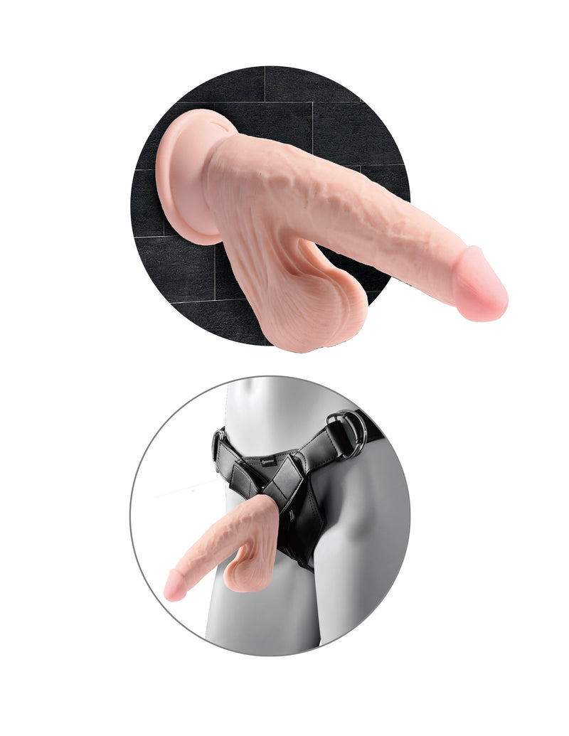 Pipedream 9 Inch Triple Density Cock With Swinging Balls - Light