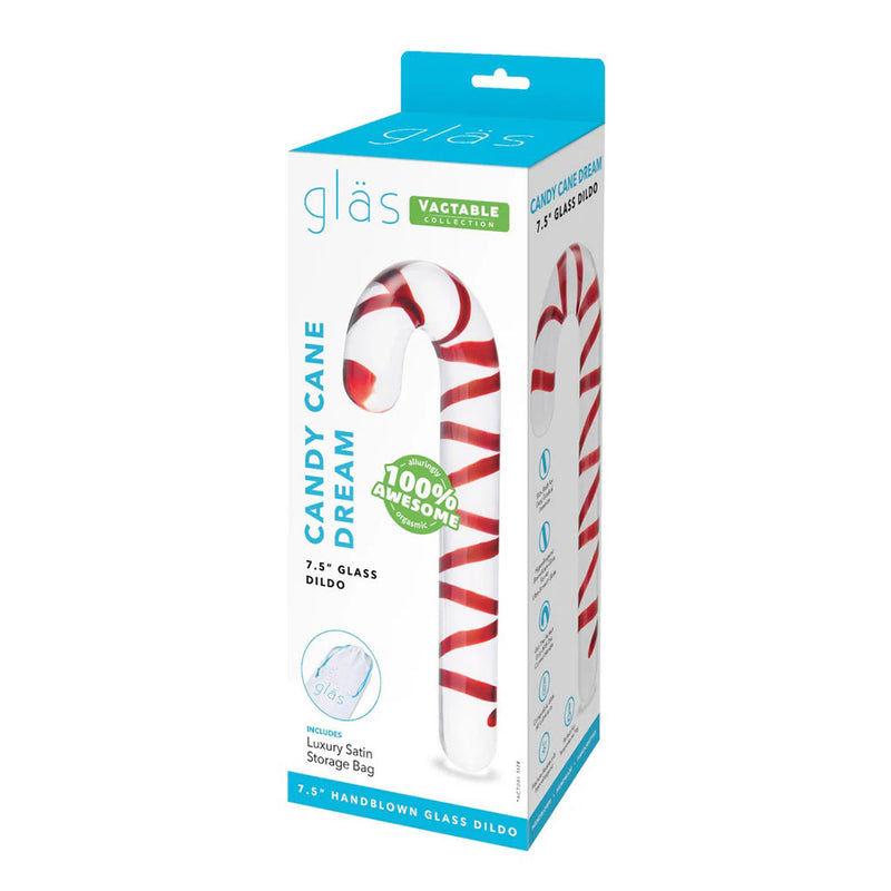 Electric Novelties Candy Cane Dream 7.5" Glass Dildo