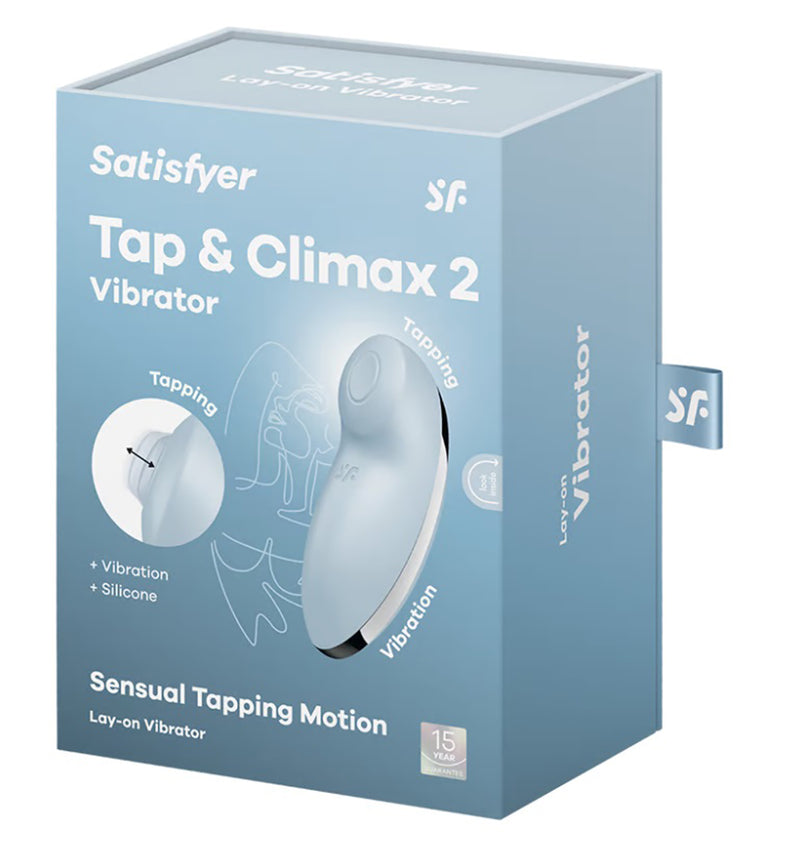 Satisfyer Tap and Climax 2 Vibrator - Blue