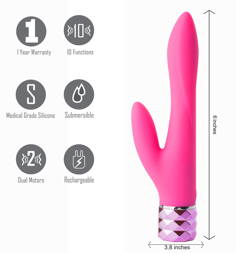 Maia Toys Victoria Crystal Gem Dual Vibrator - Pink