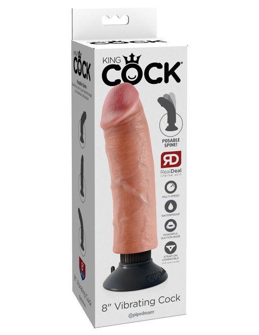 King Cock 8" Vibrating Cock - Light | AdultSex.Toys