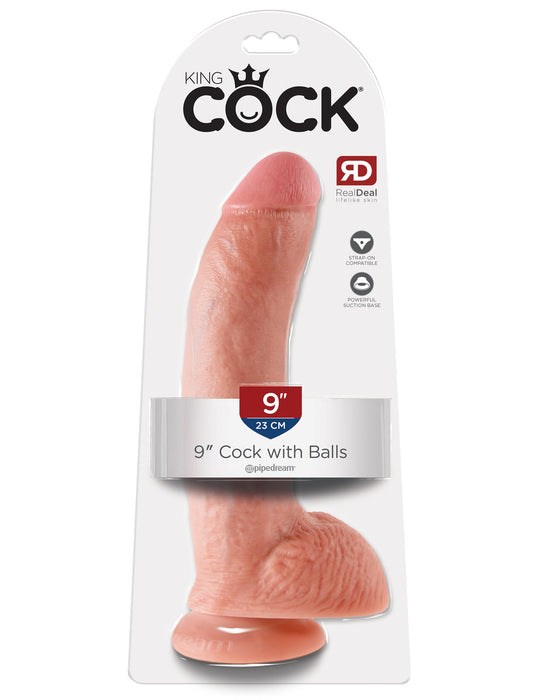 King Cock 9" Cock with Balls - Light | AdultSex.Toys